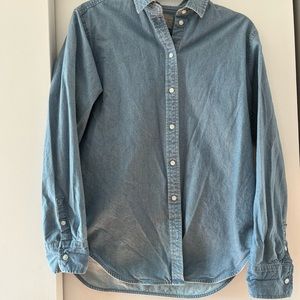 Everlane Relaxed Jean Shirt, Light Indigo, Size US 4